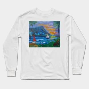 Sailing Around Diamond Head Long Sleeve T-Shirt